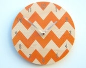Objectify Chevron Wall Clock - Orange with Numerals