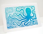 Handprinted Octopus Greeting Card
