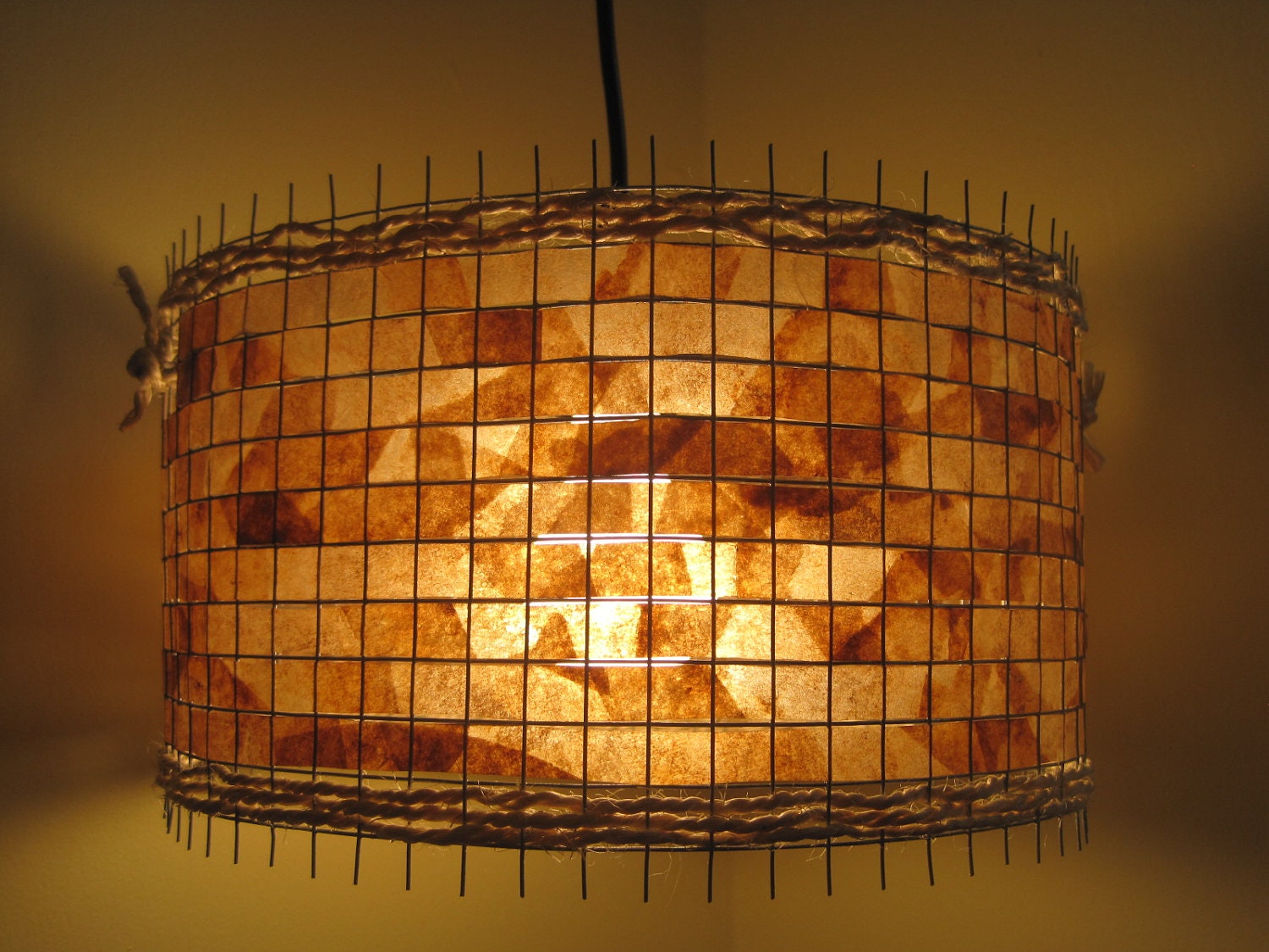 COFFEE FILTER ART - Ceiling Lighting 100% Handcrafted Drum Pendant Light Hanging Lampshade Lamp Pendant Lighting