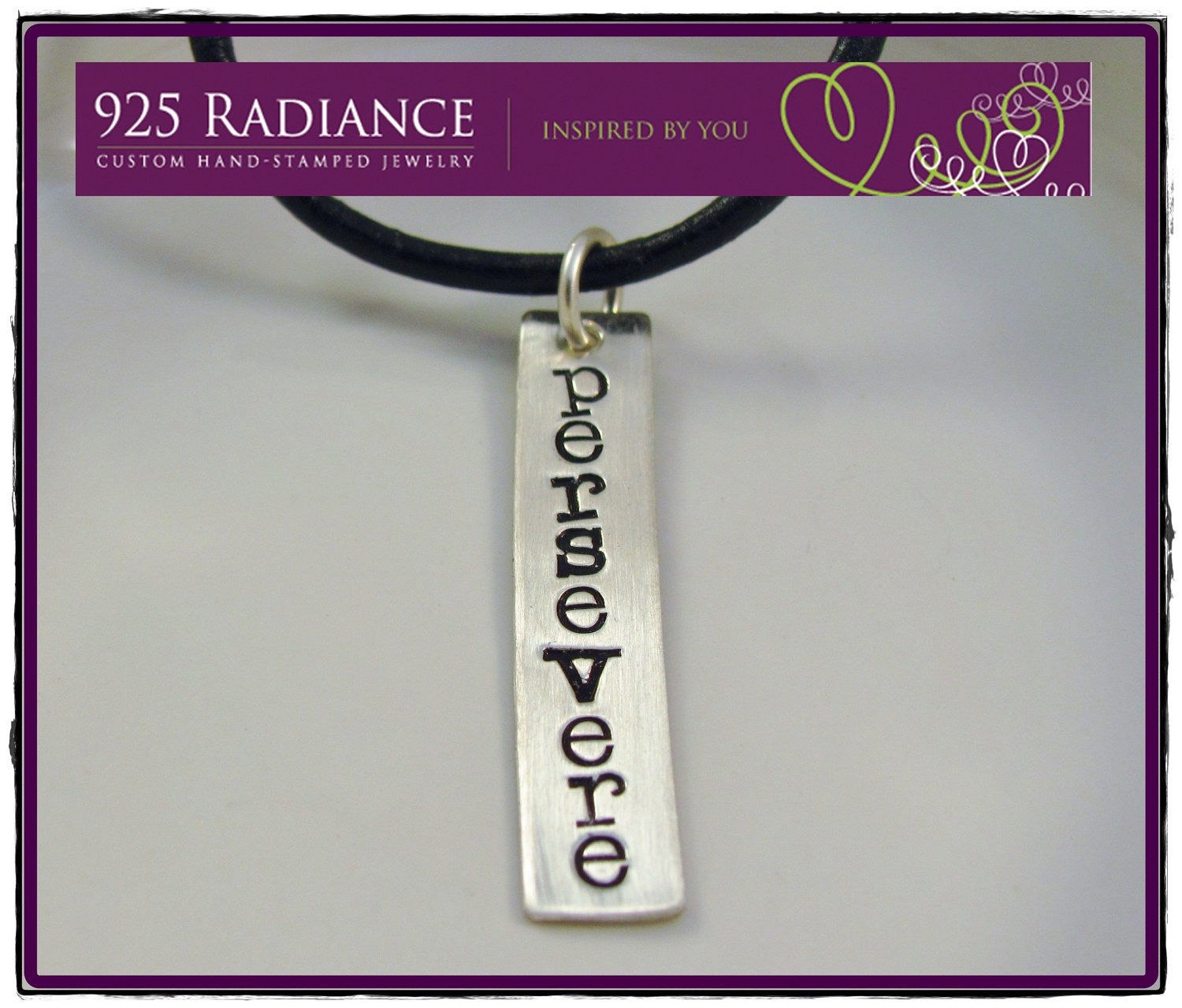 INSPIRED BY YOU - Custom Sterling Silver Hand Stamped Fitness Inspirational Necklace
