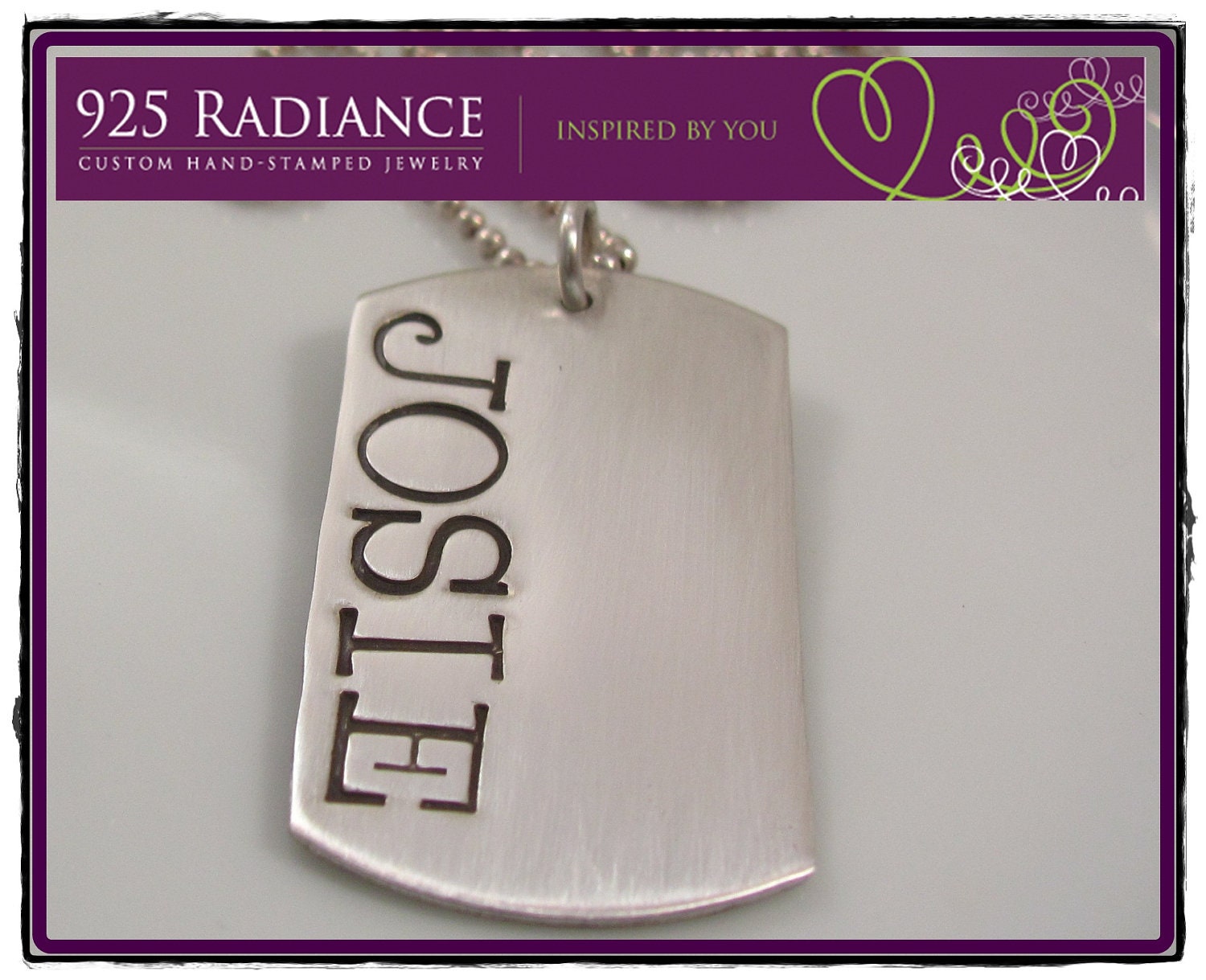 Hand Stamped Jewelry - Personalized Necklace - Dog Tag