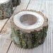 10 Wood Log Tea Light Candle Holders for Woodland Wedding. Black Walnut. All Natural. Rustic. 7 Hour Tea Light Candles Included.