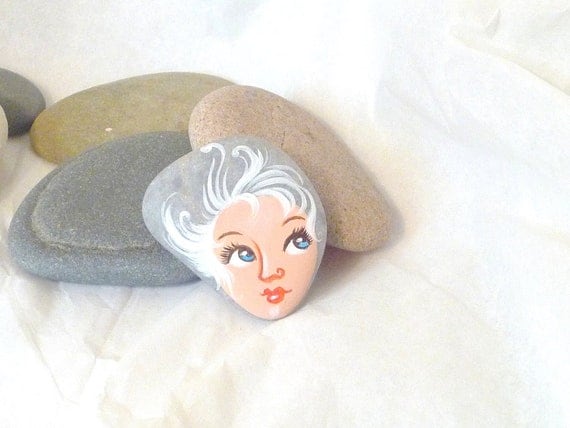 Painted stone. original handmade painting on stone. Beach pebbles art