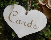 Card Box Sign / Wooden Heart Cards Sign / Rustic Wedding