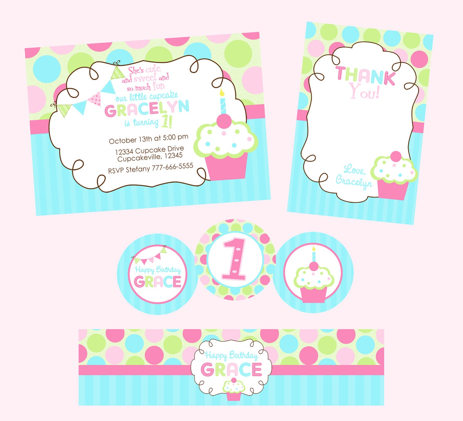 Little Cupcake Birthday Party Pack