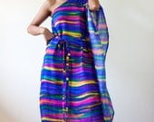 Best Price  from 89 USD now ONLY 65 USD -  Chiffon Dress - One shoulder Maxi Dress :  Funky Chiffon Collection  (Size  M)