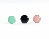 8 different colors stud earrings, small ear studs, black stud earrings