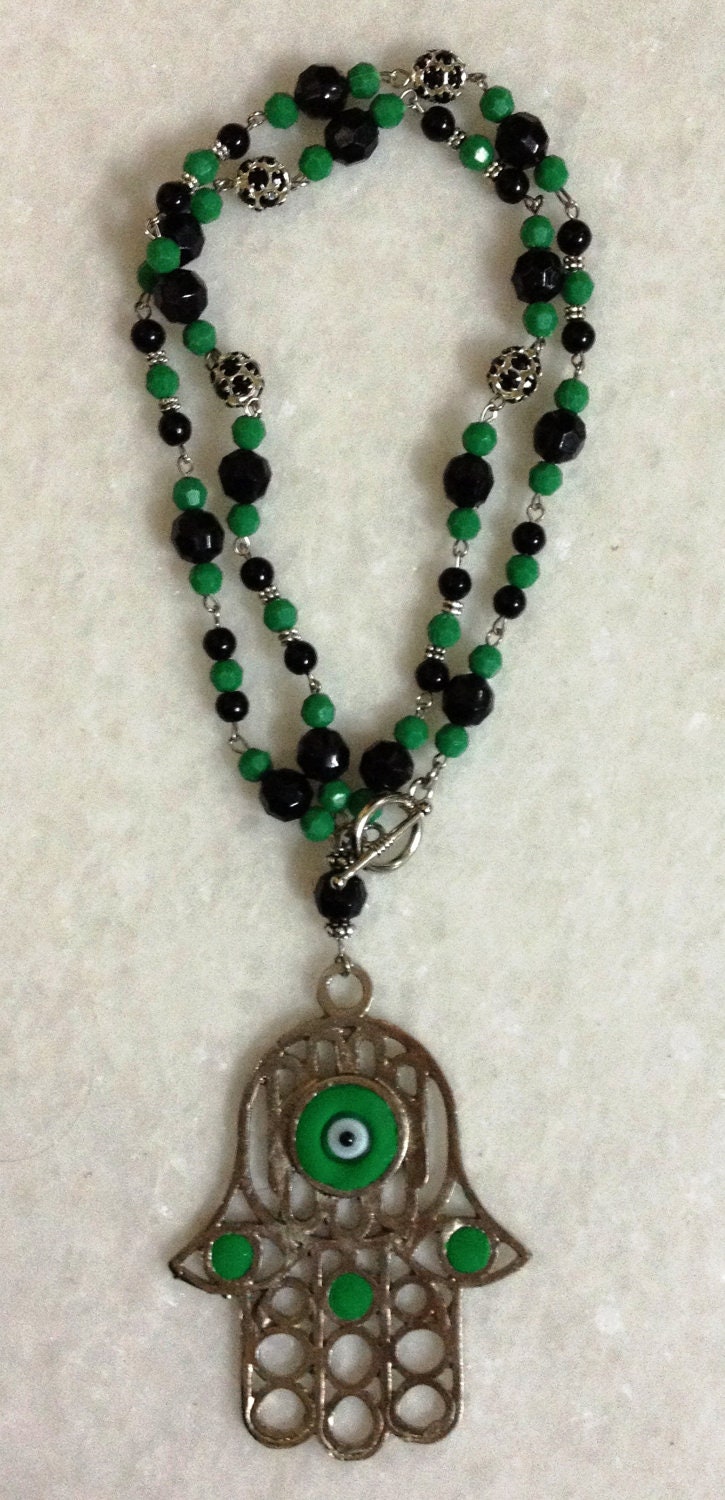 Long Necklaces - Silver Plated Carved Hand of Fatima