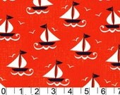 SALE - Ahoy Matey - Ship Shape clementine from Michael Miller - 1 yard