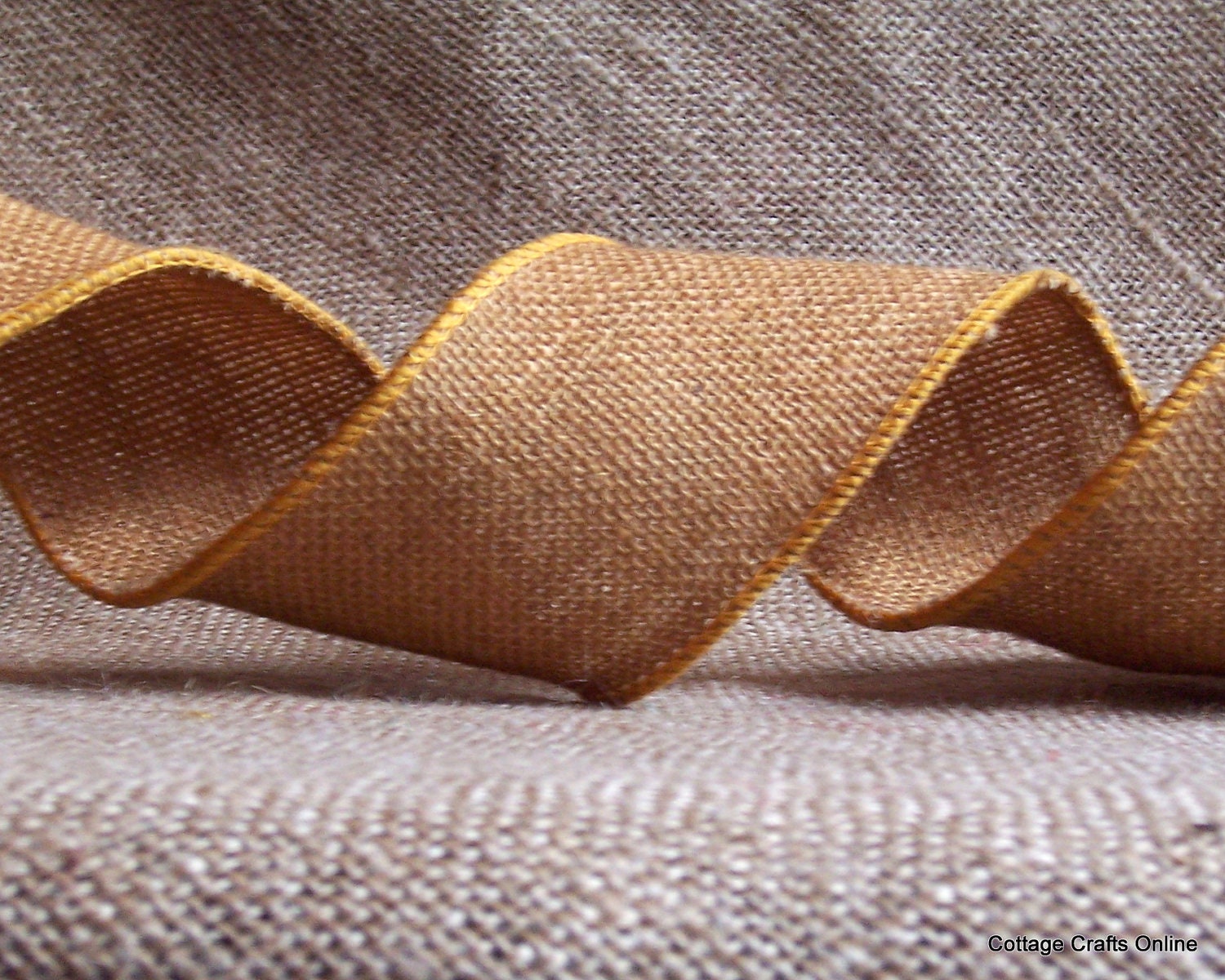 Burlap Wired Ribbon 2 1/2" Russet Brown Natural Jute 3 YARDS  - Offray Craft Ribbon Russet Burlap