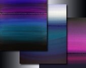 Jewel Toned Print Set: Group of Three  5 x 7 Abstract Horizon Prints