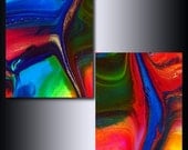 Abstract Art Print Set: 5 x 7 Multi Coloured Abstract Giclee Reproductions