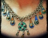 Antique Tribal Moroccan Renaissance Necklace RARE Silver Bib Necklace