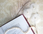 Romantic Ivory Flower with Pearls Hair Pins- 3 Pieces