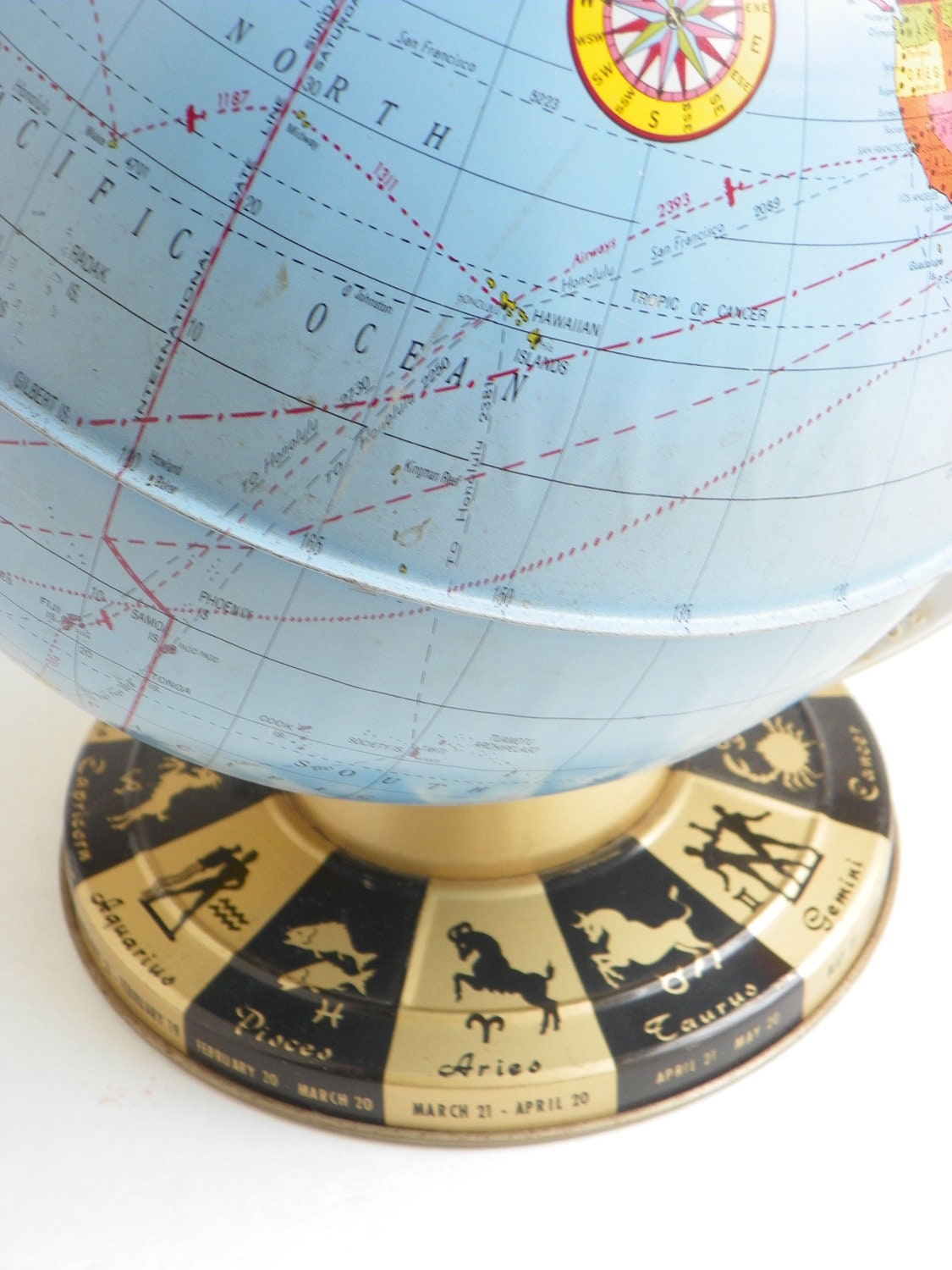 20% off SALE-  Vintage World Globe