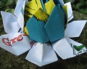 Dr. Seuss GREEN EGGS & HAM Origami Lotus. Unique Gift, Birthday Decoration, Favor. Just Because. Under 10. Custom Orders Welcome.
