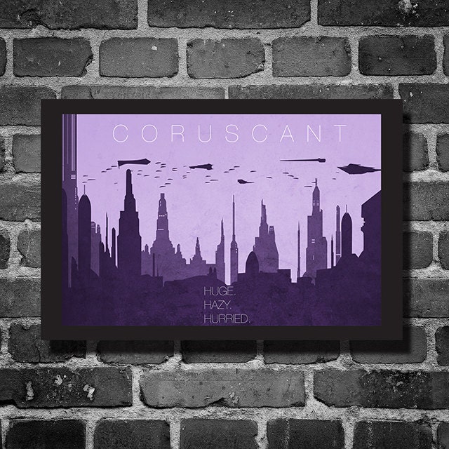 Star Wars Print Poster Movie poster star wars illustration Coruscant art Size 11x17