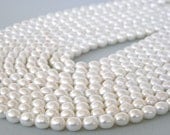 Grade AA Freshwater Pearls White Rice Pearls Full Strand