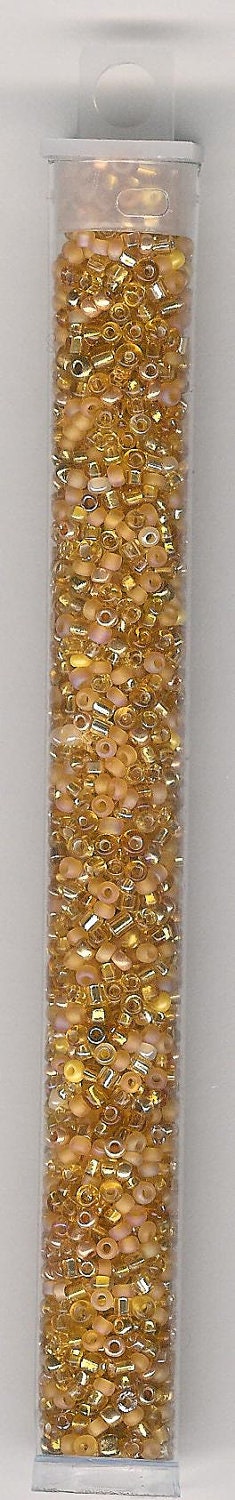 Low Close Out Price-11/0 Seed Bead Golden Sunshine Mix-25 gram/5 inch tube