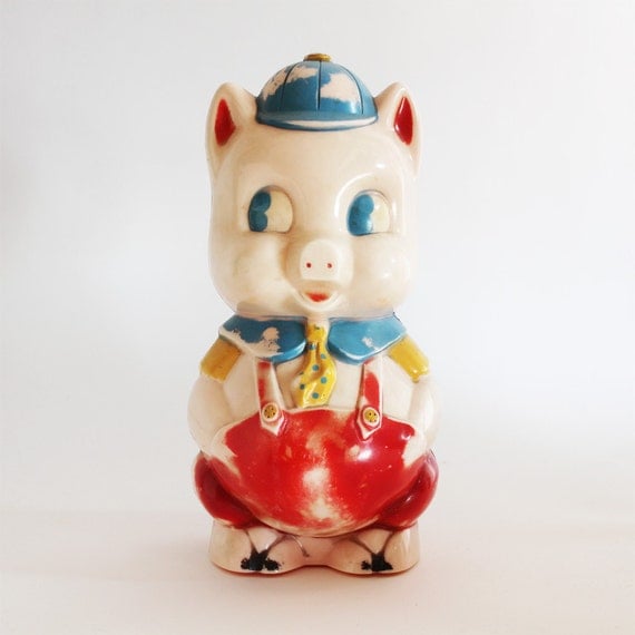 Vintage Piggy Bank From Reliable Rare Plastic By MiesEnScene