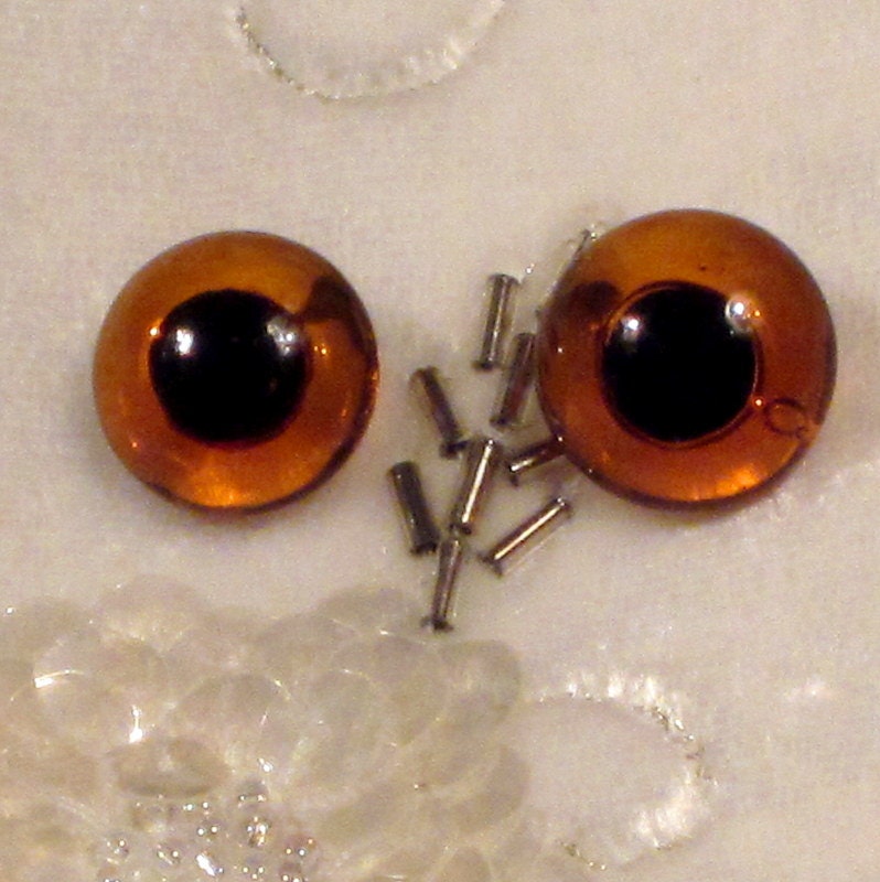 Teddy Bear Eyes Vintage Handblown Glass 14MM
