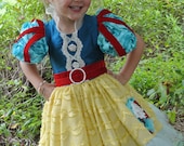 Child's Snow White Costume, Halloween Costume, Birthday Dress