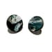 Turquoise, Black and White leather circle earrings, Posts, Christmas Gift