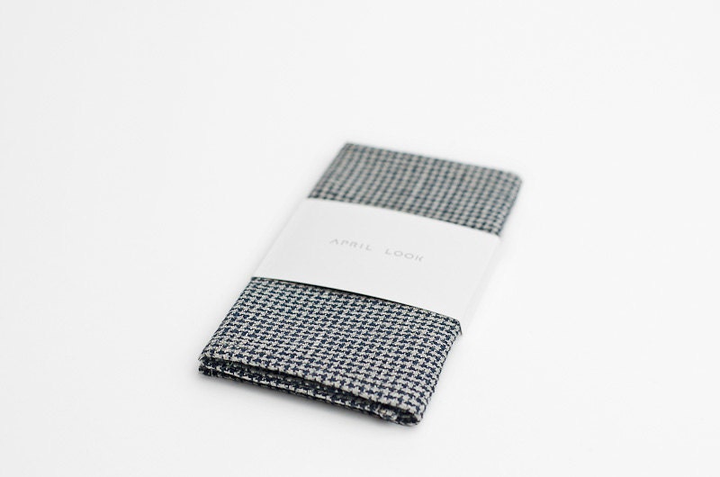 Formal pocket square in grey and blue