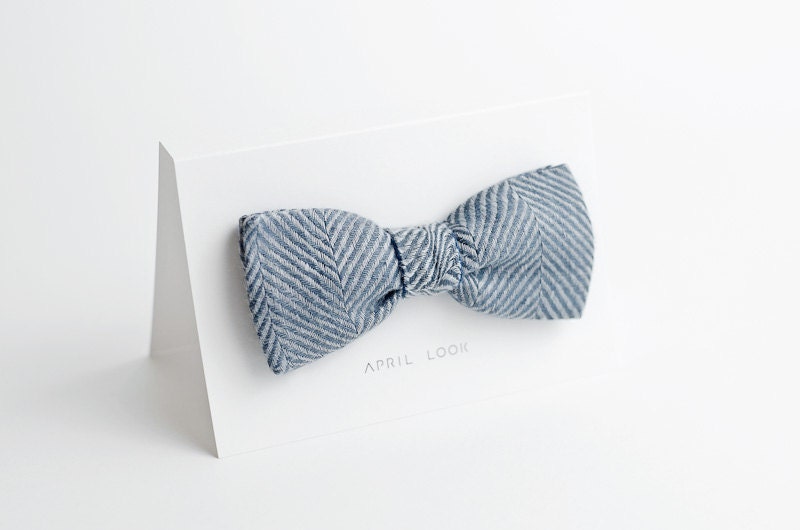 Striped bow tie - double sided