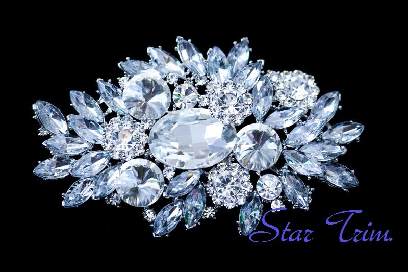 Crystal wedding bridal brooch , head piece