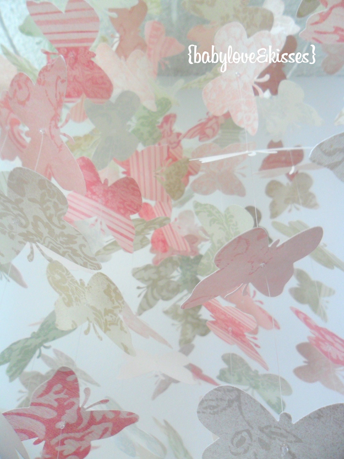 FREE SHIPPING // Shabby Chic Butterfly Mobile // Nursery Decor, Photo Prop, Baby Shower Gift