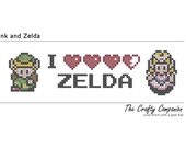 Link and Zelda - Legend of Zelda Inspired PDF Cross Stitch Pattern - INSTANT DOWNLOAD