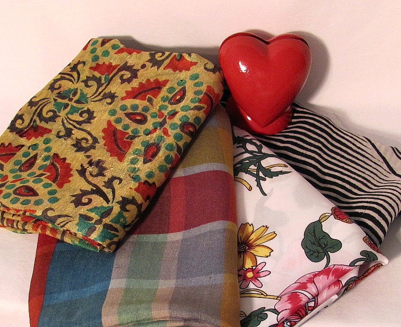 Silk Scarves for Re Cycle, Up Cycle or Re Use