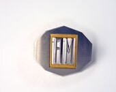 Monogram brooch, Letter  A and Letter M, unisex modernist  jewelry