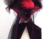 Steampunk tricorn red hat Red Queen