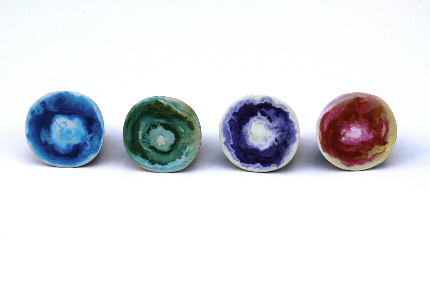 Agate Inspired Paintings on Rosewood Rings (for you and your friends)