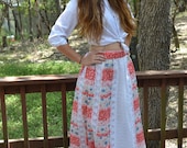 Vintage 70s Floral Prairie Dress/Skirt w Belt - M/L
