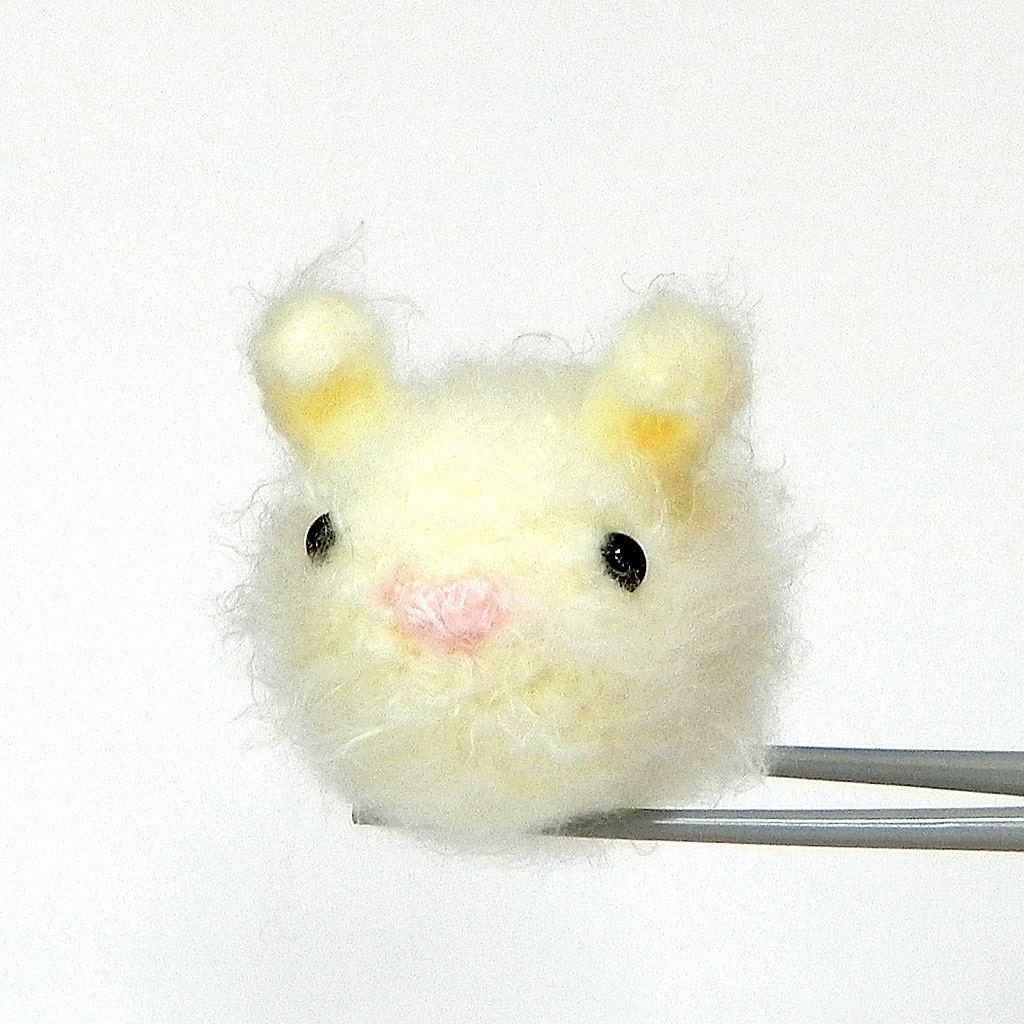 Cream Bunny MochiQtie - Amigurumi mochi size mini toy doll - crochet amigurumi