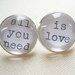 Unique All You Need Is Love Post Earrings using Real Vintage Typewriter Text- Black, White, Silver Beatles Ear Rings- Romantic Gift for Her