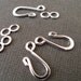Silver Plated Hook and Eye Clasp, 10 sets