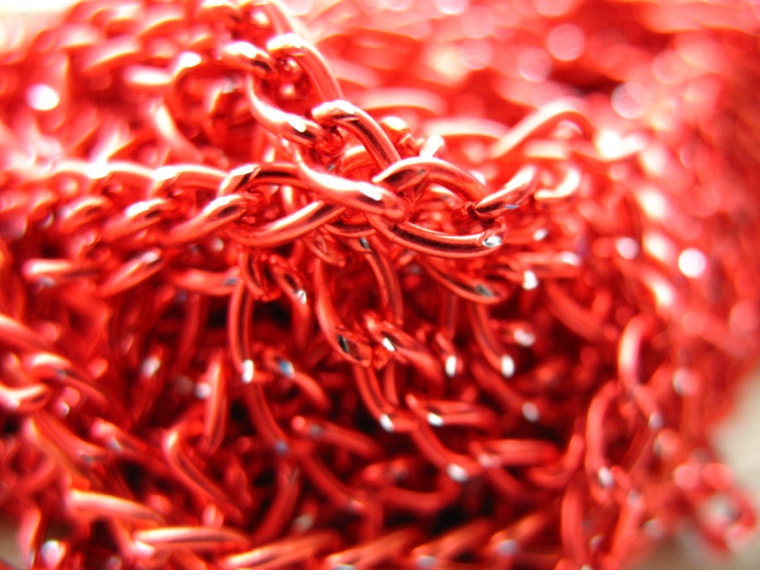 Red Chain, Aluminum, 4 x 6mm, 6 ft