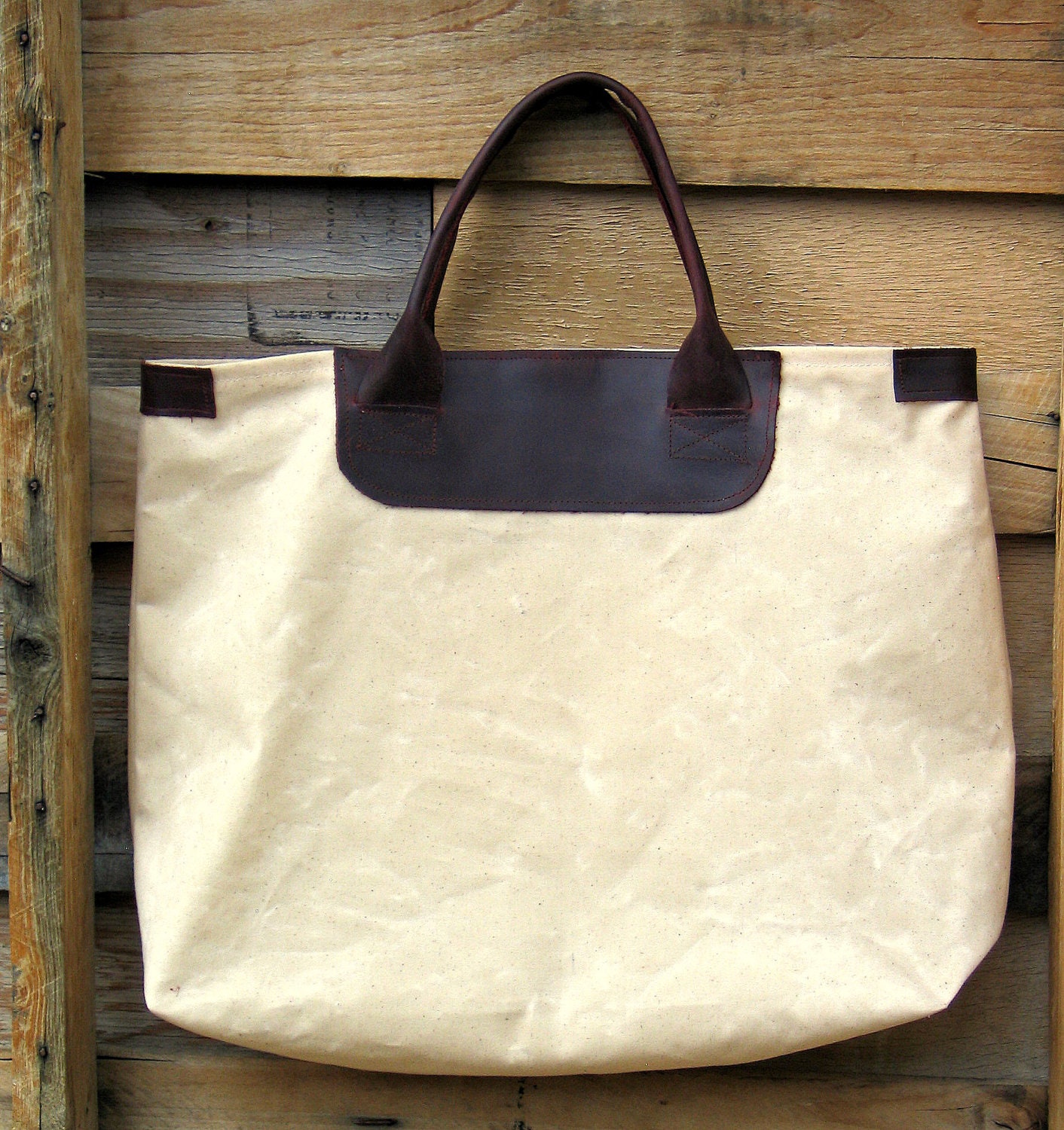 Waxed Canvas and Leather Tote- The Carry-All