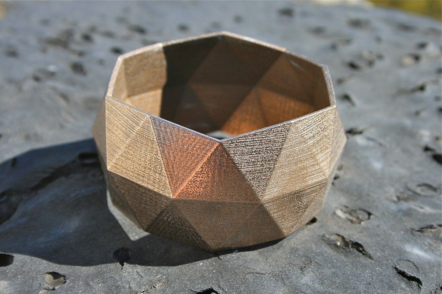 Bang Cuff - Stainless steel geometric 3C printed bracelet