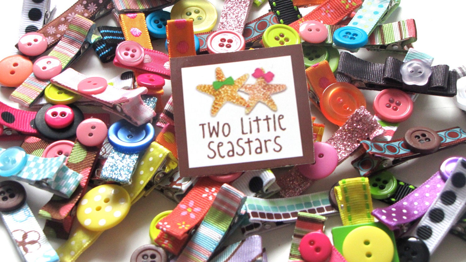 Button Hair Clips, Grab Bag of 10