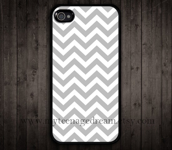 iPhone 4 Case, iphone 4s case, gray chevron iPhone black Hard Case for iphone 4 4s