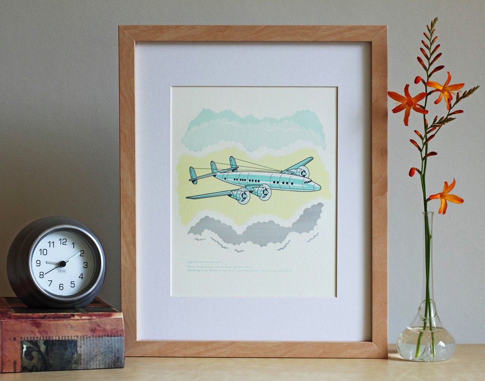 Airplane "LaGuardia / Constellation" Letterpress Art Print
