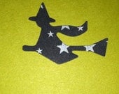 50  WITCH on BROOM party decorations,Invitations,scrapbooking, HALLOWEEN cards