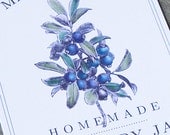 Blueberry  Canning Label or Sticker, set of 18
