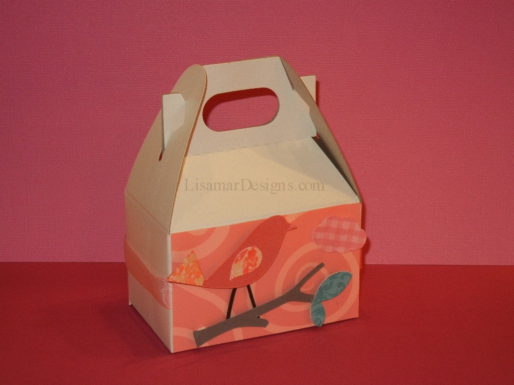 Bird Theme, Gable Favor Boxes, Coral and Blue Il_170x135