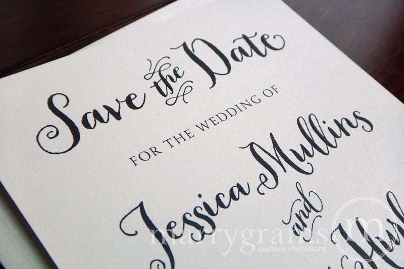 Save the Date Wedding Invitation Announcement - Custom Save-the-Date Announcement, Simple, Fun, Affordable - Fancy, Script